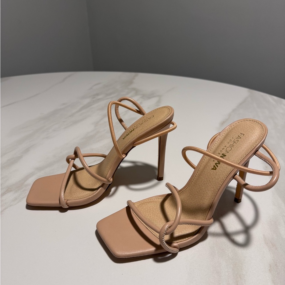 Fashion Nova Nude Strappy Heels